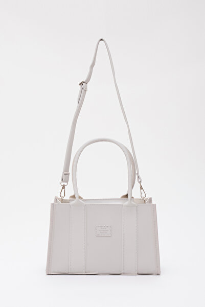 SHAKA Gray Shk83 Faux Leather Single Compartment Zippered Double Strap Hand, Arm and Shoulder Bag