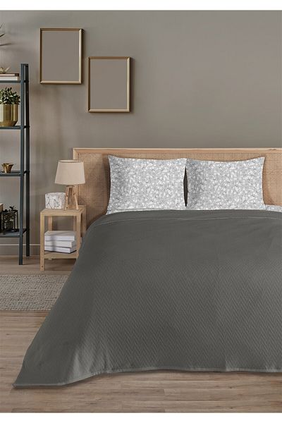 Evim 100% Cotton Doria Anthracite Single Pique Set 160 X 230cm