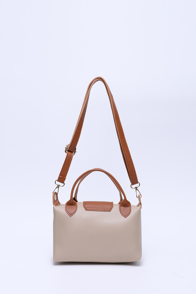 SHAKA Τσάντα ώμου Mink-Tan Shk135 από συνθετικό δέρμα, μονόχωρο, διπλό λουράκι, μπράτσο και χιαστί