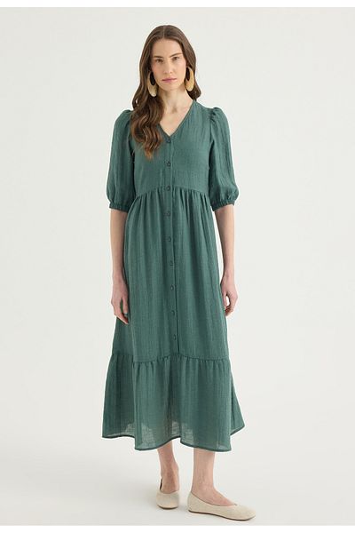 Masha Kate Textured Midi Dress