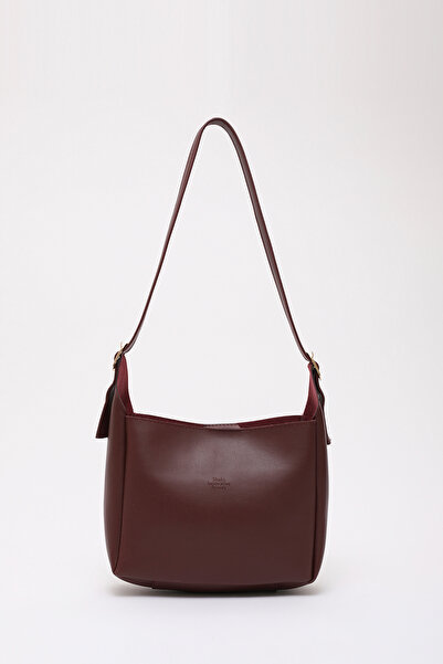 SHAKA حقيبة كتف وحقيبة كروس من الجلد الصناعي ذات حجرة واحدة من الجلد الصناعي باللون الأحمر كلاريت Shk158