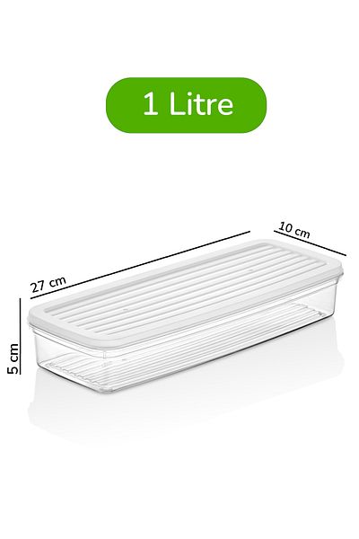 Ayshe Home Concept 12-Piece Storage Container, Refrigerator, Microwave Compatible Storage Container White-Anthracite 12 X 1000 ml