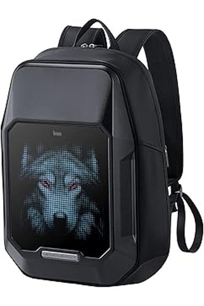 Hepta Collection حقيبة ظهر Divoom Pixoo Cyberbag باللون الأسود مع شاشة LED