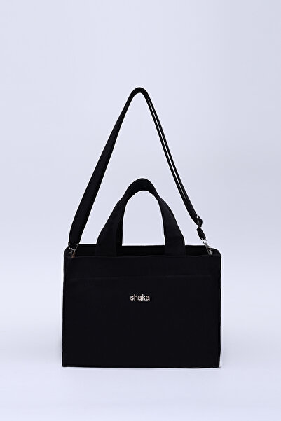 SHAKA Black Shk171 Canvas Fabric, Single Compartment, Lined, Zippered, Double...