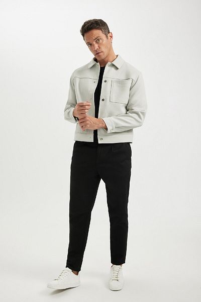 DeFacto Μπουφάν Polo Collar Comfortable Cut - με τσέπες και επένδυση C0620ax24sp
