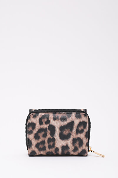 SHAKA Mink Leopard Shk177 Faux Leather 8 Compartments, Card Holder, Paper and Coin Compartment Snap Wallet