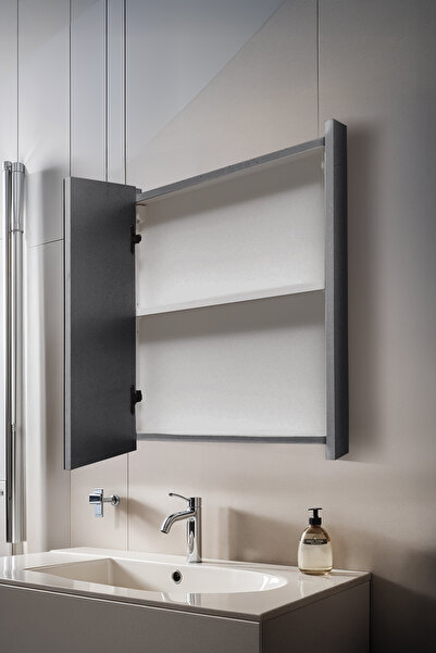 shop Aynalı Banyo Dolabı – Raflı Lavabo Üstü, Modern Tasarım 55x60