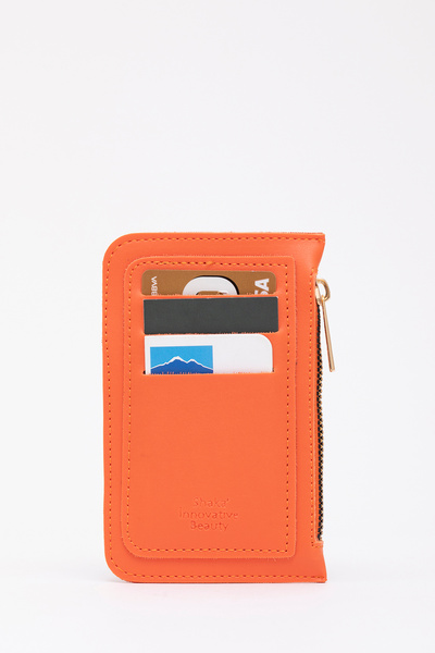 SHAKA محفظة Orange Shk101 من الجلد الصناعي مع 6 حاملات بطاقات ومقصورة للعملات...
