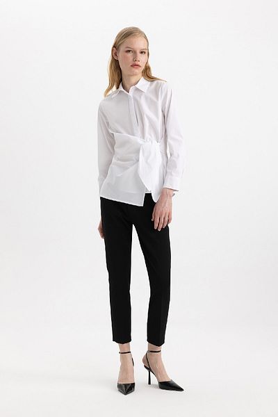 DeFacto Classic Chino Pants Normal Waist Basic Straight Pocket Ankle Length C1429Ax24Sp