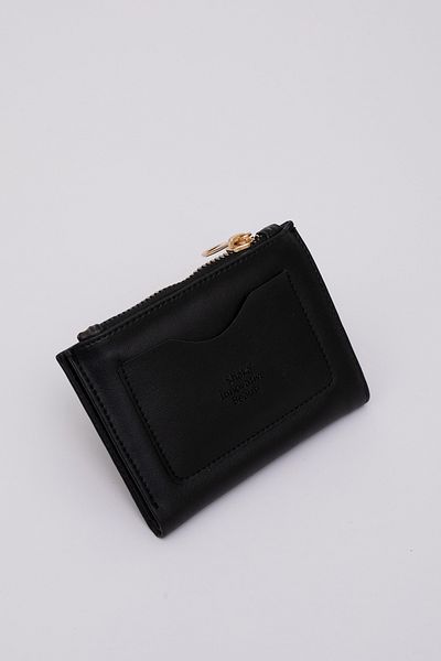 SHAKA Black SHK70 Faux Leather Wallet with Front Pocket, Coin and Paper Money Compartment, Card Holder and Snap Closure