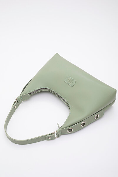 SHAKA Mint Green Shk82 Baguette Model Single Compartment Women's Faux Leather Arm and Shoulder Bag U:17 E:36 W:7