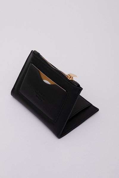 SHAKA Black SHK70 Faux Leather Wallet with Front Pocket, Coin and Paper Money Compartment, Card Holder and Snap Closure