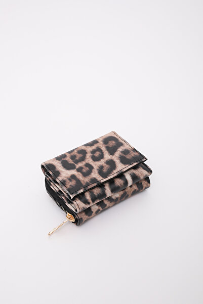 SHAKA Mink Leopard Shk177 Faux Leather 8 Compartments, Card Holder, Paper and Coin Compartment Snap Wallet