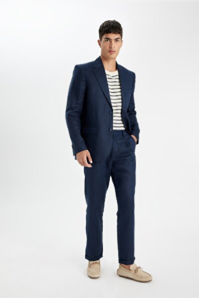 DeFacto Καλοκαιρινό υφασμάτινο παντελόνι Normal Cut Crop Double Leg C1826ax24sm