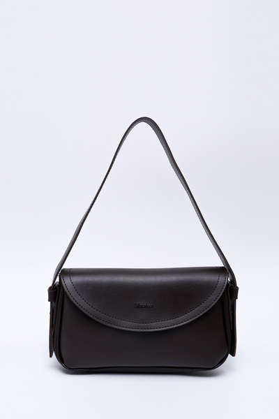 SHAKA Brown Color Shk150 Faux Leather Lined Snap Fastener Adjustable Strap Hand, Arm and Shoulder Bag