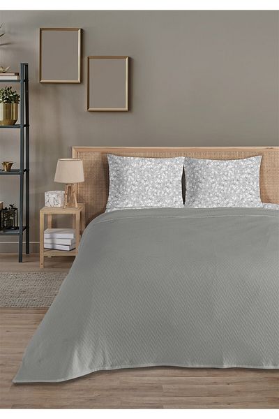 Evim 100% Cotton Doria Dark Gray Single Pique Set 160 X 230cm