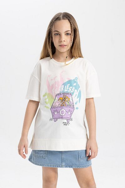 DeFacto Dívčí tričko Scooby Doo Print – oversize, výstřih, krátký rukáv C0146A824Sm