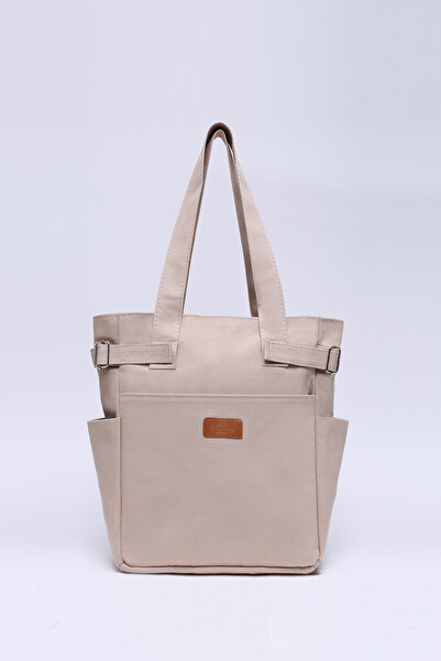 SHAKA Cream Shk141 Canvas Fabric, Four-Compartment Lined, Zippered, Hand Stra...