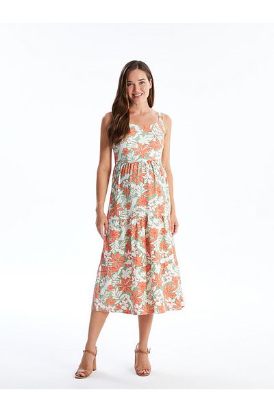 LC Waikiki U Neck Floral Straps Maternity Dress