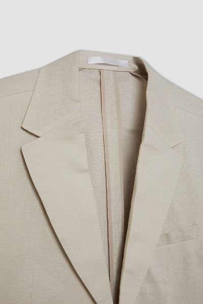 DeFacto Regular Fit Half Lining Buttoned Linen Blazer Jacket Z8075Az24Sm