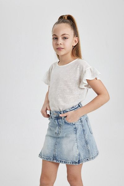DeFacto Girl's Crew Neck Short Sleeve T-Shirt C0600A824Sm