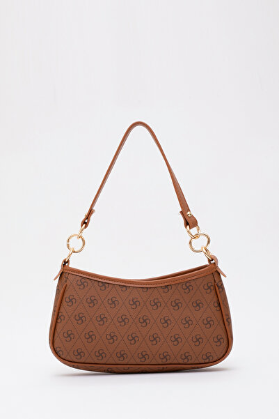 SHAKA Monogram Baskılı Taba Shk113 Suni Deri Astarlı Fermuarlı Ayarlanabilir ...