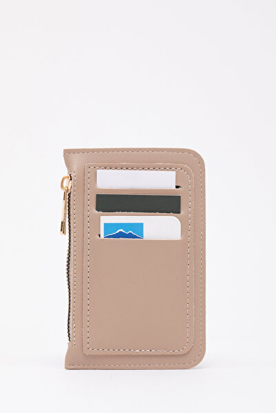 SHAKA Mink Shk101 Faux Leather Card Holder Wallet with 6 Card Holders and Zippered Coin Compartment
