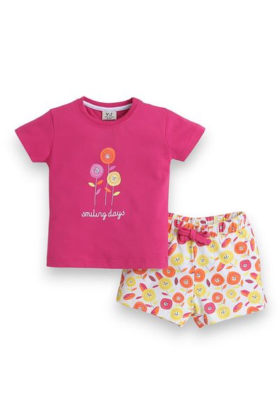 Victor and Jane - Printed T-shirt and Shorts Pyjama Set