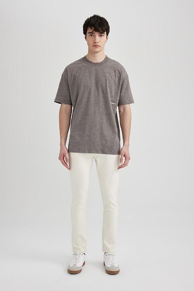 DeFacto Μπλουζάκι με κοντό μανίκι Boxy Fit Crew με στάμπα C2138ax24sm