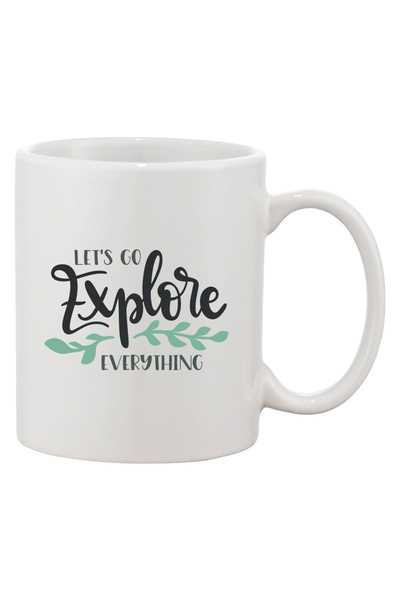 OEM Cana albă personalizată „Let’s go explore everything”, ceramică, INOVATIX...