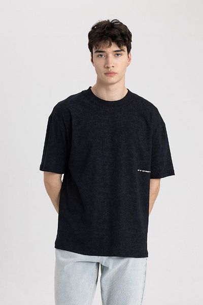 DeFacto Tričko s krátkým rukávem Boxy Fit Crew Neck C2138ax24sm