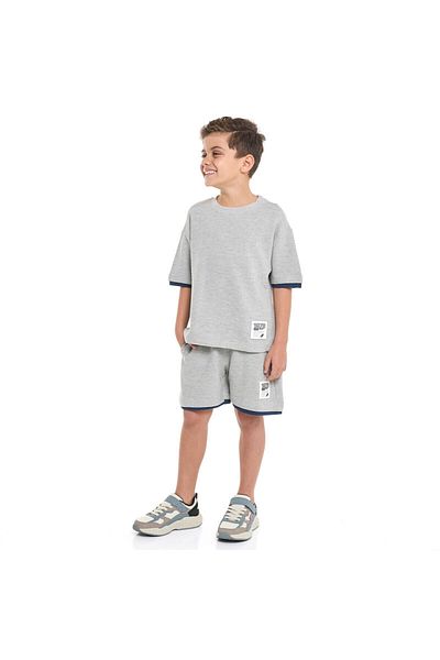 Victor and Jane Boys' Cord Set –  Grey T-Shirt and Shorts Set