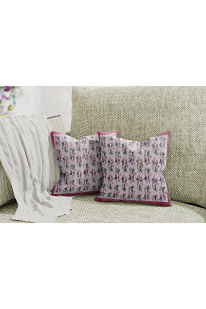 TURKISHRUG KINGDOM غطاء وسادة على شكل وسادة مزدوجة الجوانب باللون الأرجواني ل...