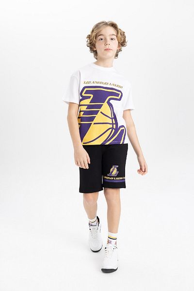 DeFacto Boy's Nba Los Angeles Lakers Oversize Wide Fit Crew Neck Short Sleeve T-Shirt C0388A824Sm
