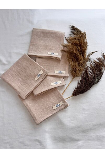 Bulut Sezen Oort Baby Multi-Purpose Muslin Beige Mouth Wipes 5 Pieces 100% Cotton