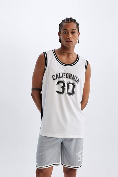 DeFacto DeFactoFit - Rundhals-Shirt mit Aufdruck für Sportler, C2415AX24SM, schwerer Stoff