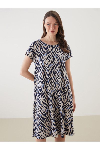 LC Waikiki Crew Neck Patterned Women's Dress