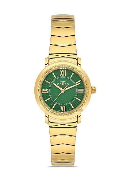 FERRO Yellow Steel Cord Women Wristwatch Fl43009A-B6 3Atm Water Resistant 2 Years Warranty Giftpacked