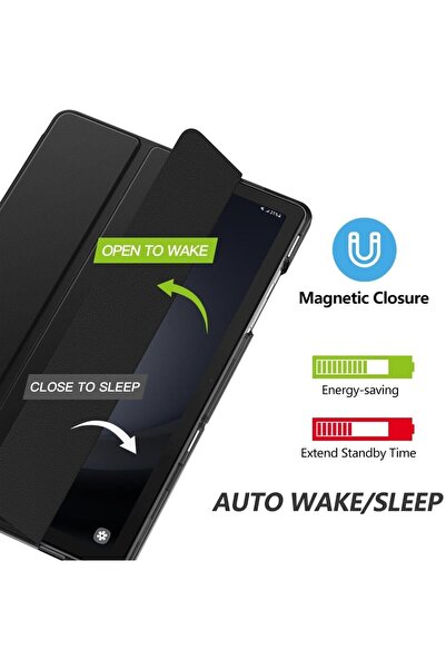 UnDePlus Samsung Galaxy Tab A9 8.7inç Uyumlu Kılıf New PU Deri Smart Standlı Case Uyku Modlu X110 X115 X117