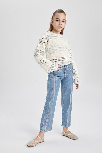 DeFacto Girls Wide Leg Wide Wide Leg Jeans Pants C1988A824Sp