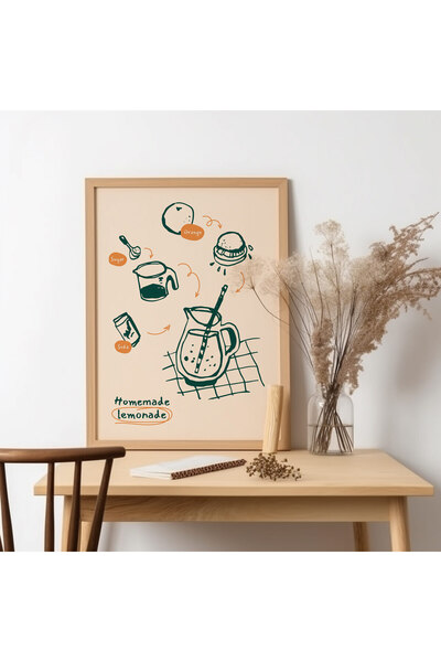 UNT Pictură cu rama din lemn „Limonadă de casă”