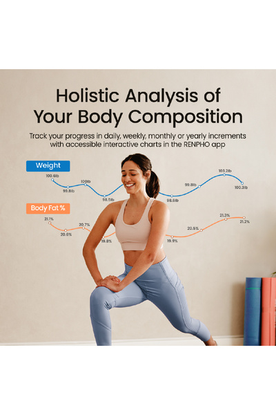 RENPHO Smart Scale Body Composition Scale with TFT LCD Scale for Body Weight - Black