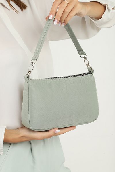 SHAKA Verde U16 Daily Sports Canvas Fabric Baguette Geantă de mână și de umăr pentru femei L:23 E:16 W:7