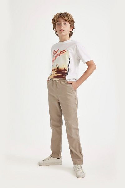 DeFacto Tricou cu mânecă scurtă imprimat cu decolteu turn pentru băiat C1961a824sm