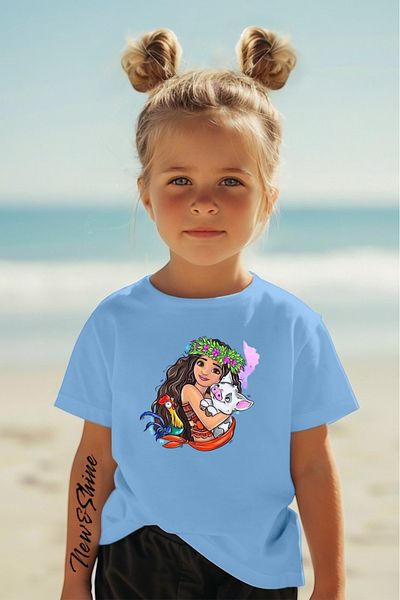 New Shine 1 tricou este un cadou pentru achiziții de 6 și mai sus în coș - Tricou pentru copii oversize cu imprimeu prințesa Moana