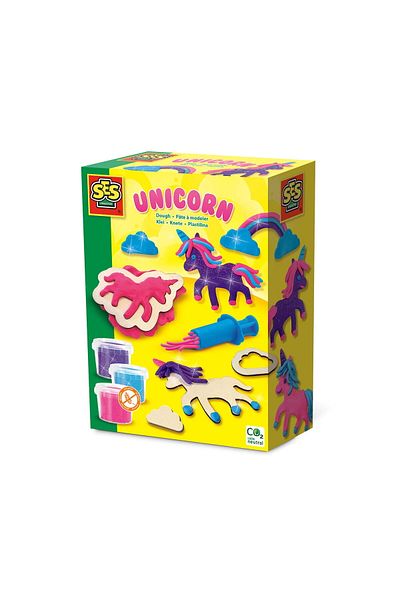 SES Creative Creative children's set with wooden unicorns and glitter playdough
