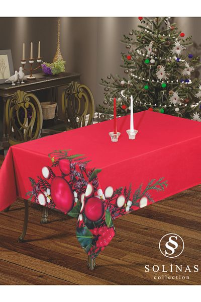Solinas Collection Digital Printed Allegra Red Tablecloth