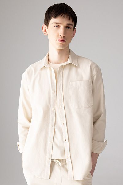 DeFacto Πουκάμισο Polo Neck Relax Fit Gabardine - Μακρυμάνικο C1477ax24sp