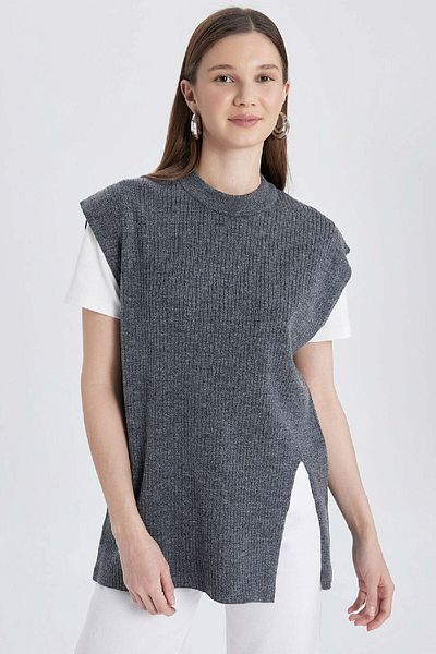 DeFacto Regular Fit Crew Neck Basic Plain Knitwear Svetr B9829Ax24Sp
