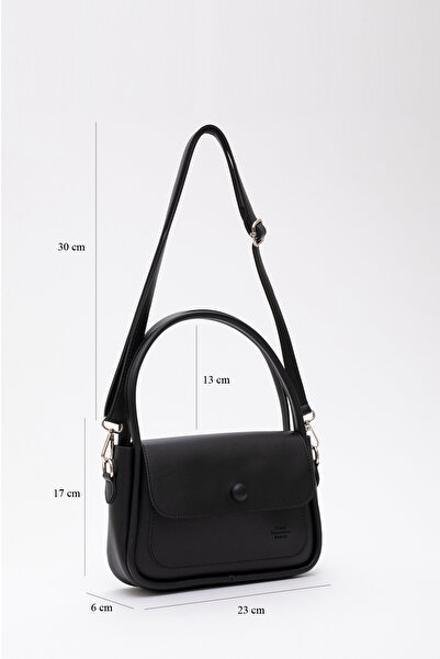 SHAKA Чорна Shk97 Штучна шкіра Передня кишеня з деталями 2 відділення Регульовані ремені Ручна, плечова та сумка через плече